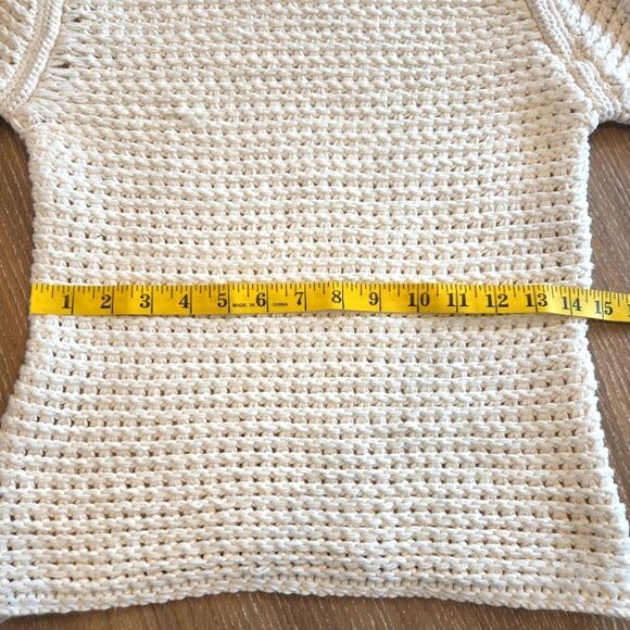 Theory Mesh Fine Chainette Knit Sweater Cream Size S - Picture 6 of 8